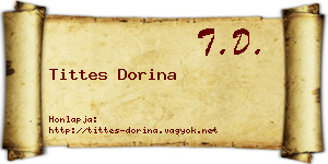 Tittes Dorina névjegykártya
